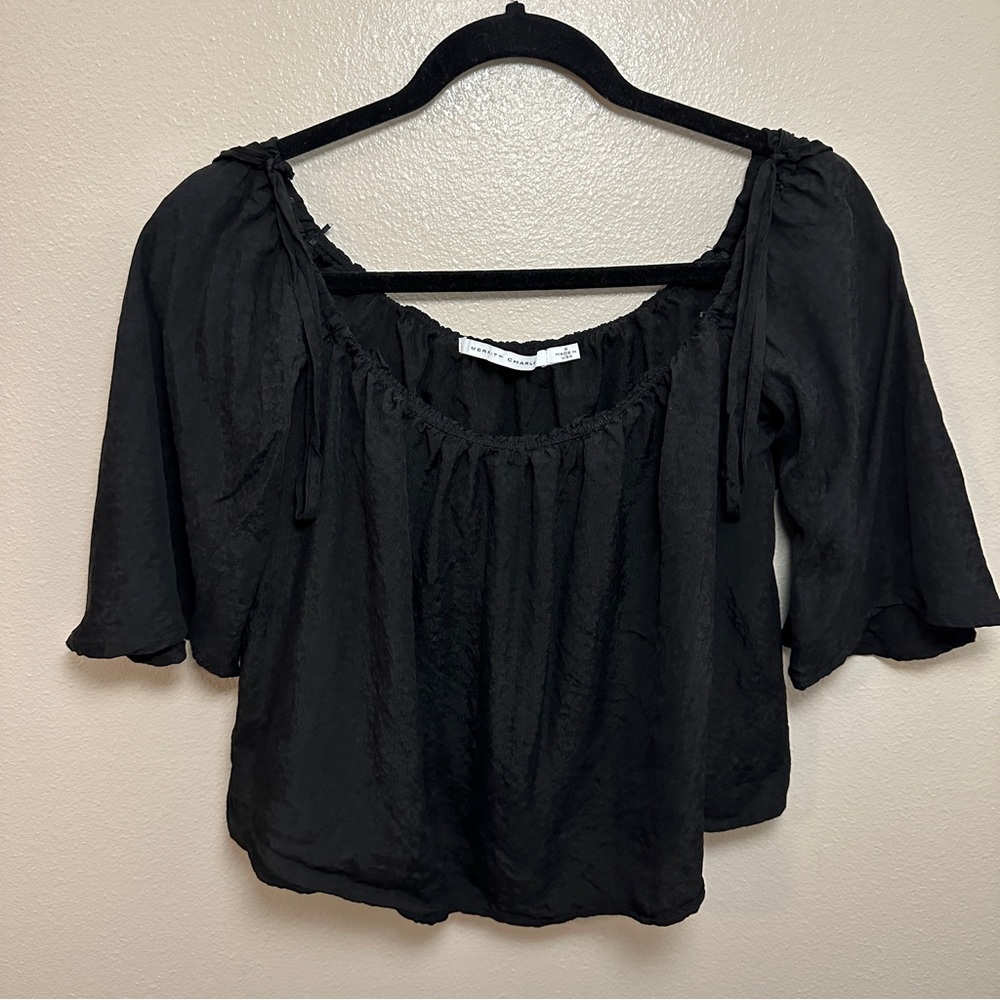 Harlow Blouse | Black Textured Silk